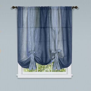 Ergode Ombre Window Curtain Tie Up Shade 50x63 - Blue